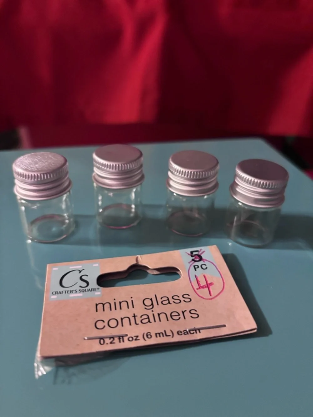 Set of 3 Mini Glass Containers with Cork & Screw on Lids. 2 NWT